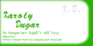 karoly dugar business card